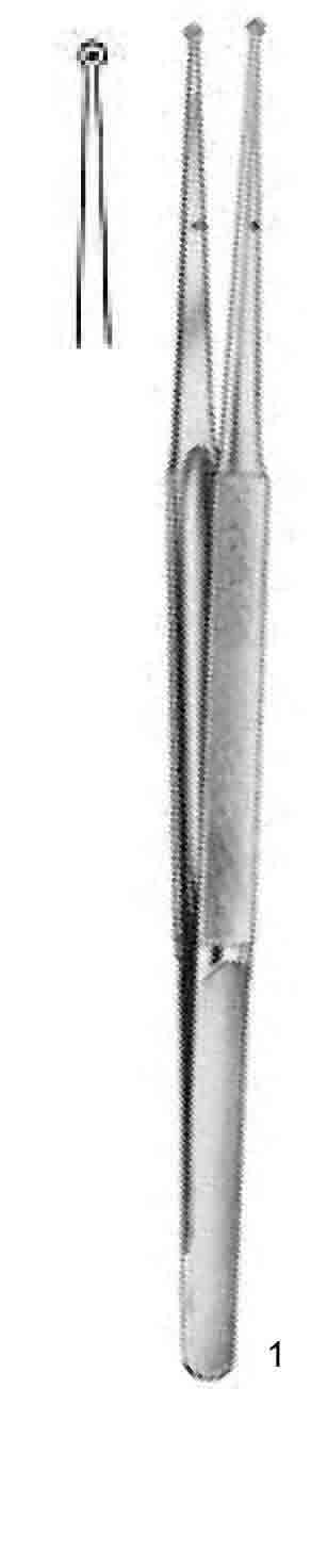 RİNG TİP MİKRO DOKU PENSETİ YUVARLAK SAPLI DÜZ  1,5X2,0 MM 15 CM